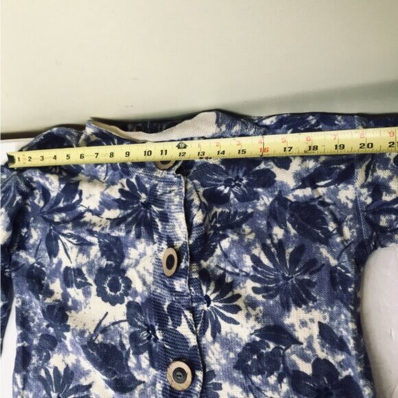 Coldwater Creek Cotton Floral Print Wood Button Cardigan Sweater Top Cottagecore - Picture 13 of 16